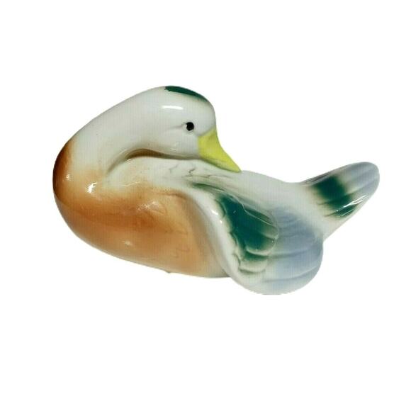 🦆Vintage Ceramic Duck Figurine Woodland Cabin Lodge Rustic Decor 7" x 5" - Picture 7 of 11